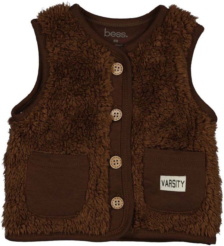 BESS - Gilet - Warm Bruin - Teddy