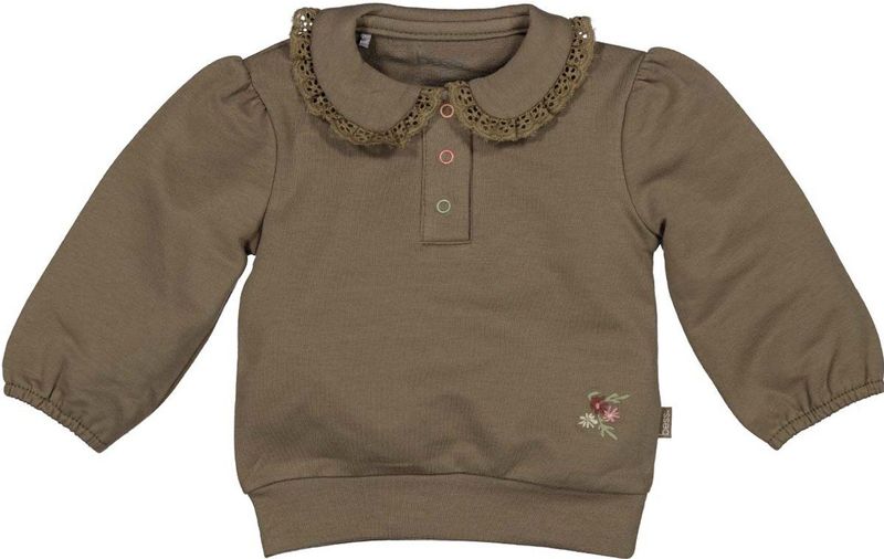 BESS - Longsleeve - Stretchkatoen - Met Ruches en Broderie-Details