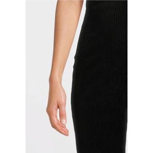 LOVE2WAIT - Straight High Waist - Zwangerschapsbroek - Zwart - Rib Gebreid