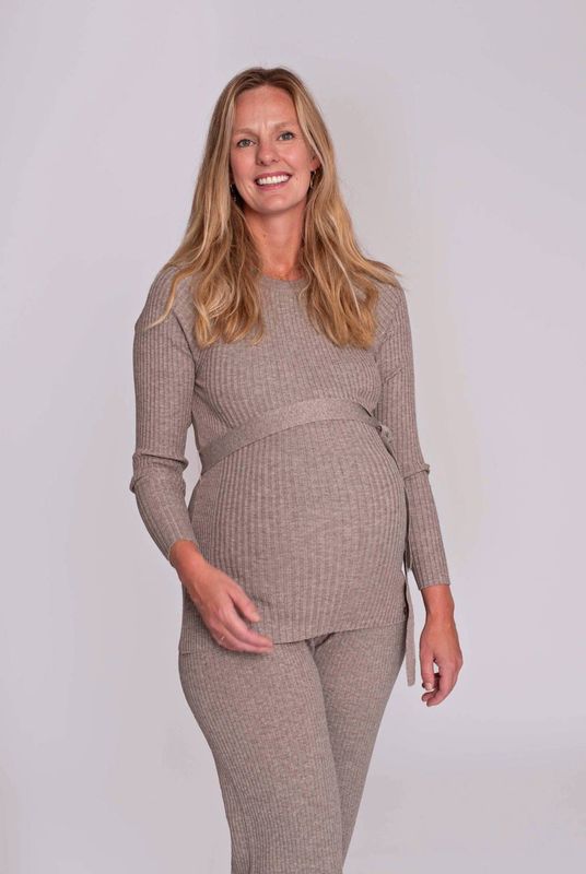 LOVE2WAIT - Longsleeve - Zacht Acryl Polyester en Viscose - Met Ceintuur en Ribgebreid Ontwerp