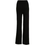 LOVE2WAIT - Wide Leg High Waist - Zwangerschapsbroek - Zwart - Rib Gebreid