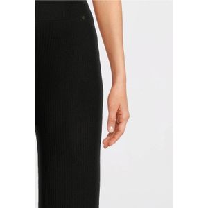 LOVE2WAIT - Wide Leg High Waist - Zwangerschapsbroek - Zwart - Rib Gebreid