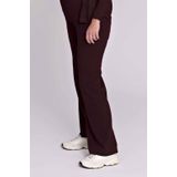 LOVE2WAIT - Straight High Waist - Zwangerschapsbroek - Donkerrood - Rib Gebreid