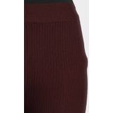 LOVE2WAIT - Straight High Waist - Zwangerschapsbroek - Donkerrood - Rib Gebreid