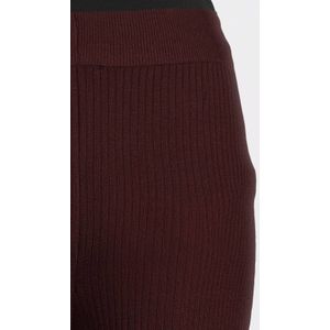 LOVE2WAIT - Straight High Waist - Zwangerschapsbroek - Donkerrood - Rib Gebreid