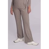 LOVE2WAIT - Wide Leg High Waist - Zwangerschapsbroek - Beige - Rib Gebreid