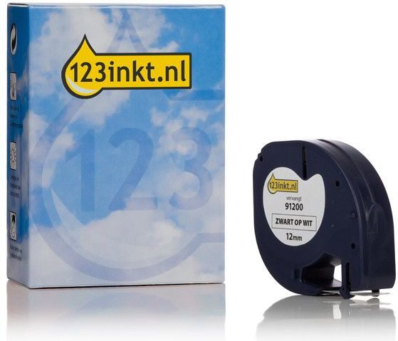 123inkt - Dymo S0721510 Tape - Wit - Papiervoor Dymo Letratag