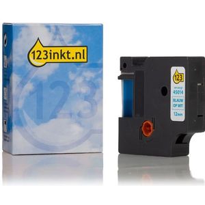 123inkt - Dymo S0720540 Tape - Blauw op Wit - Geschikt voor Dymo Beletteringsystemen