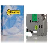 123inkt - Brother TZe-721 Tape - Zwart op Groen - 9 mm x 8 m
