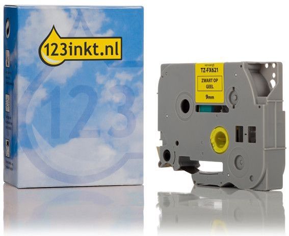 Brother - TZe-FX621 - ID Tape - Zwart op Geel - 9 mm - 8 Meter