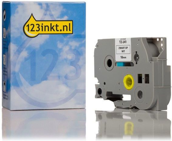 Brother - TZe-241 - Tape - Zwart op Wit - 18 mm - 8 Meter