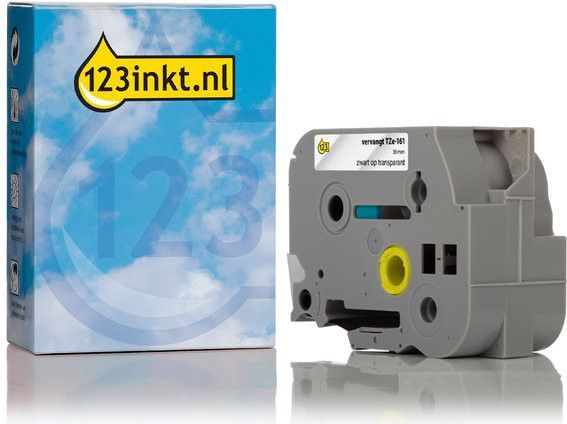 Brother - TZe-161 - Tape - Zwart op Transparant - 36 mm x 8 m
