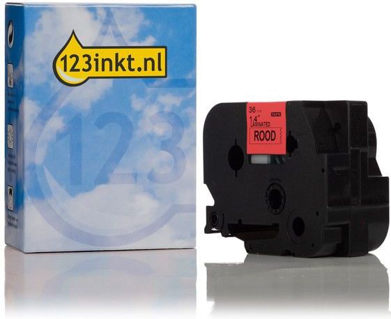 Brother - TZe-461 - Tape - Zwart op Rood - 36 mm - 8 Meter