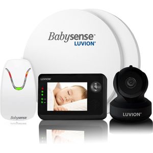 LUVION® Essential Limited Black Edition Babyfoon met Camera + LUVION® Babysense 7 - Sensormatje - 5 Sterren Veiligheidsvoordeelbundel