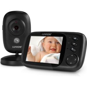 LUVION® Platinum 3+ Black - Babyfoon met Camera - Uitbreidbaar tot 2 Baby Camera's - Premium Baby Monitor
