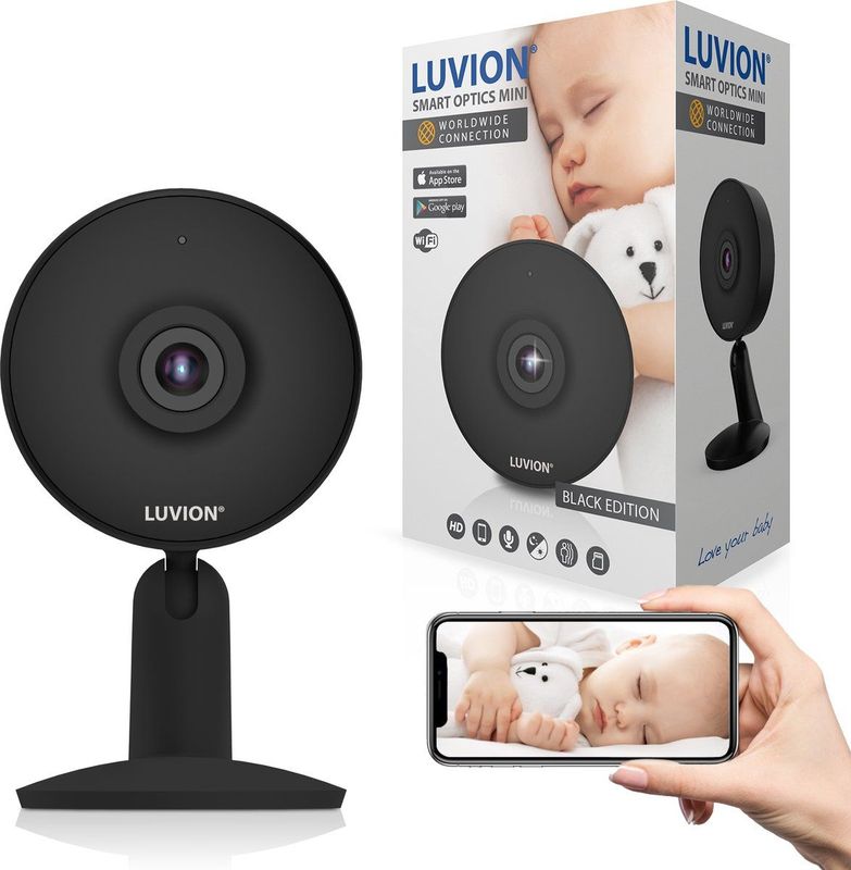 Luvion - Smart Optics Mini HD - Wifi Baby Camera - Zwart - Babyfoon camera met app voor Smartphone en Tablet