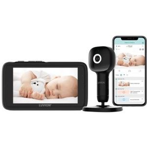 LUVION® Grand Elite 4 Connect Crib Black - Wifi Babyfoon met HD Camera én App - Premium Baby Monitor - Zwart