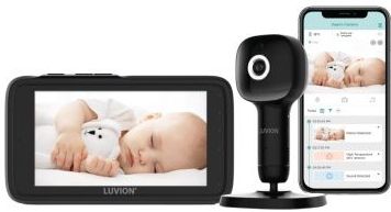 LUVION® Grand Elite 4 Connect Crib Black - Wifi Babyfoon met HD Camera én App - Premium Baby Monitor - Zwart