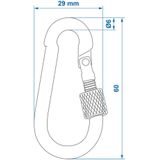 ProPlus Karabijnhaak met schroefsluiting - Metaal - Ø 6 x 60 mm - Chroom