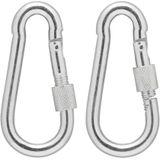 ProPlus Karabijnhaak met schroefsluiting - metaal - 8 x 80 mm - chroom