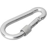 ProPlus Karabijnhaak met schroefsluiting - metaal - 8 x 80 mm - chroom