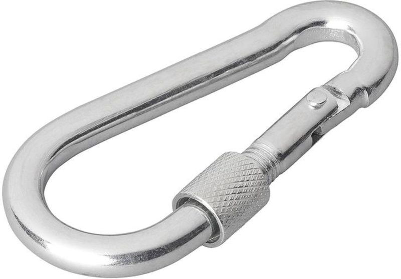 ProPlus Karabijnhaak met schroefsluiting - metaal - 8 x 80 mm - chroom