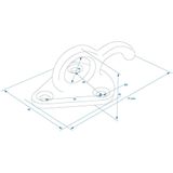 Pro Plus Touwhaak - 70 x 45 mm - Metaal - met Ø 18 mm Oog - 5 stuks