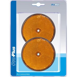 ProPlus Reflector met schroefbevestiging - Rond - Oranje - 80 mm - 2 stuks