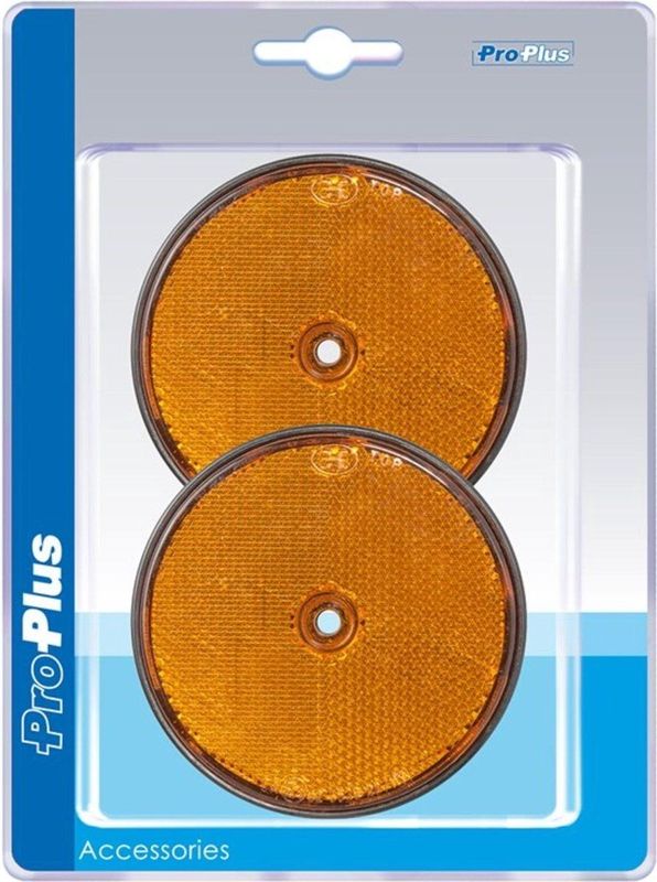 ProPlus - Reflector met Schroefbevestiging - Oranje - Rond - 80 mm - 2 Stuks