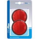 Pro Plus Reflector met Grondplaat Zelfklevend - Ø 55 mm - Rood - 2 stuks