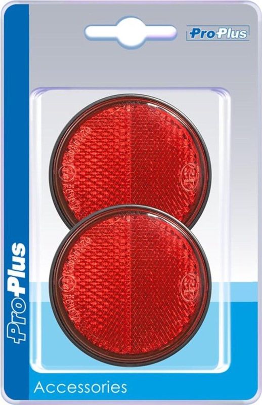 Pro Plus Reflector met Grondplaat Zelfklevend - Ø 55 mm - Rood - 2 stuks
