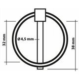ProPlus - Borgpen - Zilver - Slank Design - Ø 4,5 mm - Ø 32 mm Ring