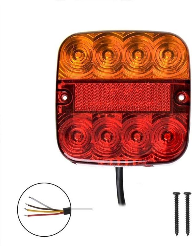 Pro Plus Achterlicht Aanhangwagen - Caravan 12 Volt - 5 Functies - 107 x 107 mm - 8-LED