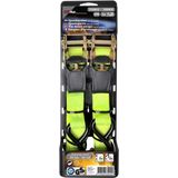 ProPlus Spanband met ratel - 5 meter - 25 mm breed - set van 2 - groen