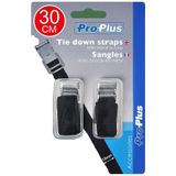 ProPlus Bindriemen met metalen gesp - 18 mm x 30 cm - zwart - set van 2