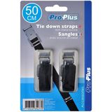 ProPlus Bindriemen met metalen gesp - 18 mm x 50 cm - zwart - set van 2