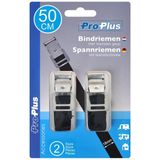 ProPlus Bindriemen met metalen gesp - 18 mm x 50 cm - zwart - set van 2