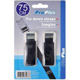 ProPlus Bindriemen met metalen gesp - 18 mm x 75 cm - zwart - set van 2