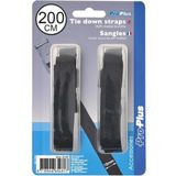 ProPlus Bindriemen met metalen gesp - 18 mm x 200 cm - zwart - set van 2