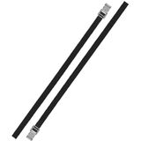 ProPlus Bindriemen met metalen gesp - 18 mm x 200 cm - zwart - set van 2