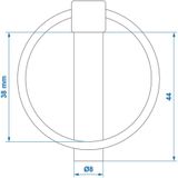 ProPlus - Borgpen - Ø 8 mm - Ø 38 mm Ring - 2 Stuks - Robuust Staal