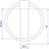 ProPlus - Borgpen - Ø 10 mm - met Ø 39 mm Ring - 2 Stuks - Robuust Staal - Zilver