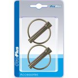 ProPlus - Borgpen - Ø 10 mm - met Ø 39 mm Ring - 2 Stuks - Robuust Staal - Zilver