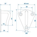 Pro Plus Touwhaak - 40 x 45 mm - Metaal - Gelast - 10 stuks