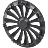 Meridian - Wieldoppen Set - 14 Spaaks Design - Slagvast ABS Kunststof - Aluminium Look