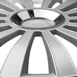 Meridian - Wieldoppen Set - 14 Spaaks Design - Slagvast ABS Kunststof - Aluminium Look