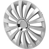 Meridian - Wieldoppen Set - Veertien Spaaks Design - Aluminium Look - Slagvast ABS Kunststof