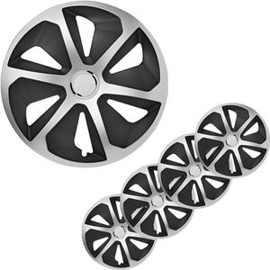 Pro Plus Wieldoppen Set - Ø 14 inch - Roco - Mat Zwart / Aluminium - 4 stuks