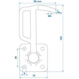ProPlus Klephaak voor aanhanger - links - 165 mm - metaal
