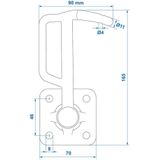 ProPlus Klephaak met bevestigingsplaat - links - 165 mm - metaal - blisterverpakking